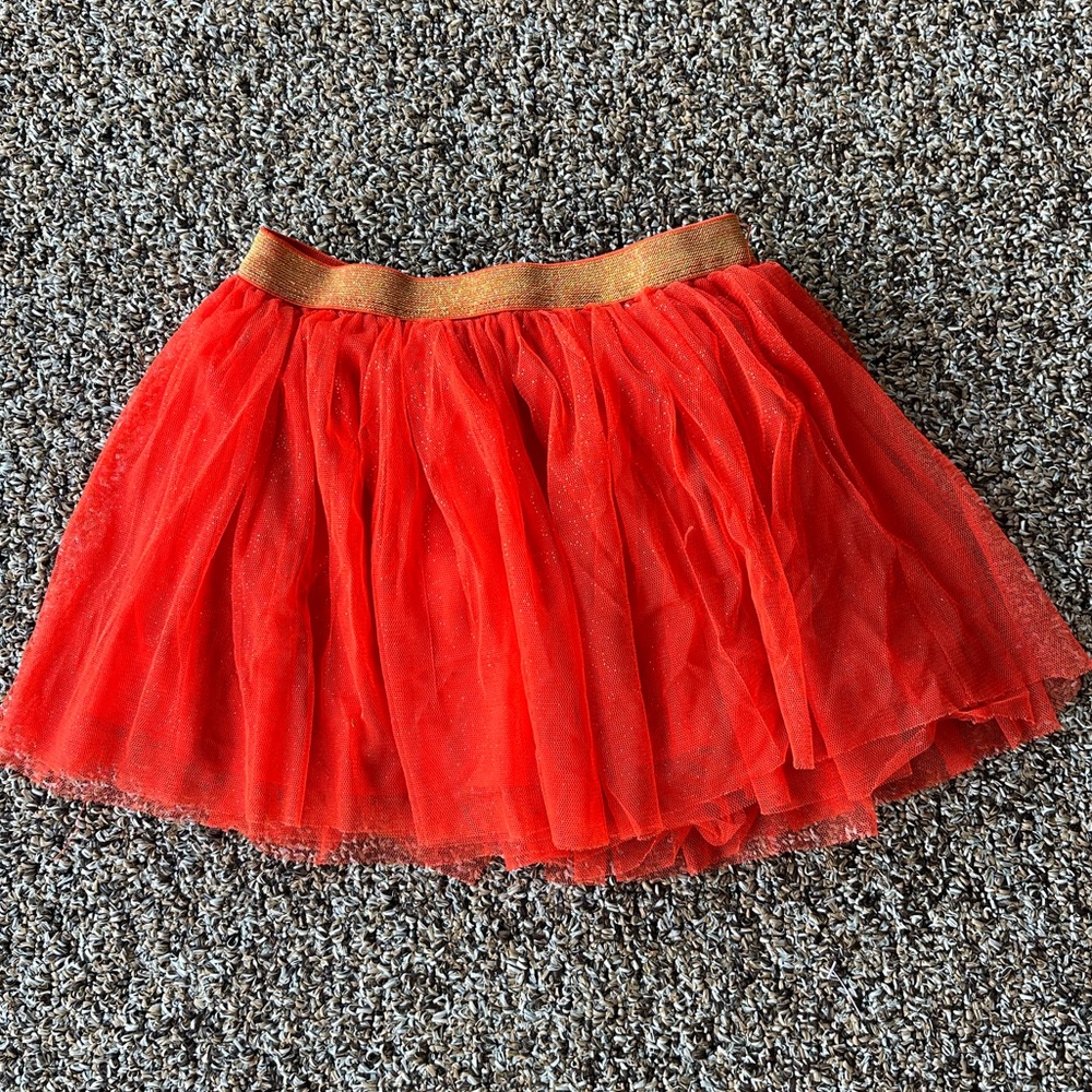 Girl’s 6/6X Orange Sparkle DC Suoer Hero Girls Tutu Tulle Skirt